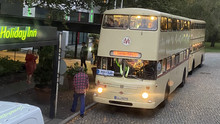 Historischer Transferbus auf dem Rechtspflegertag in Berlin